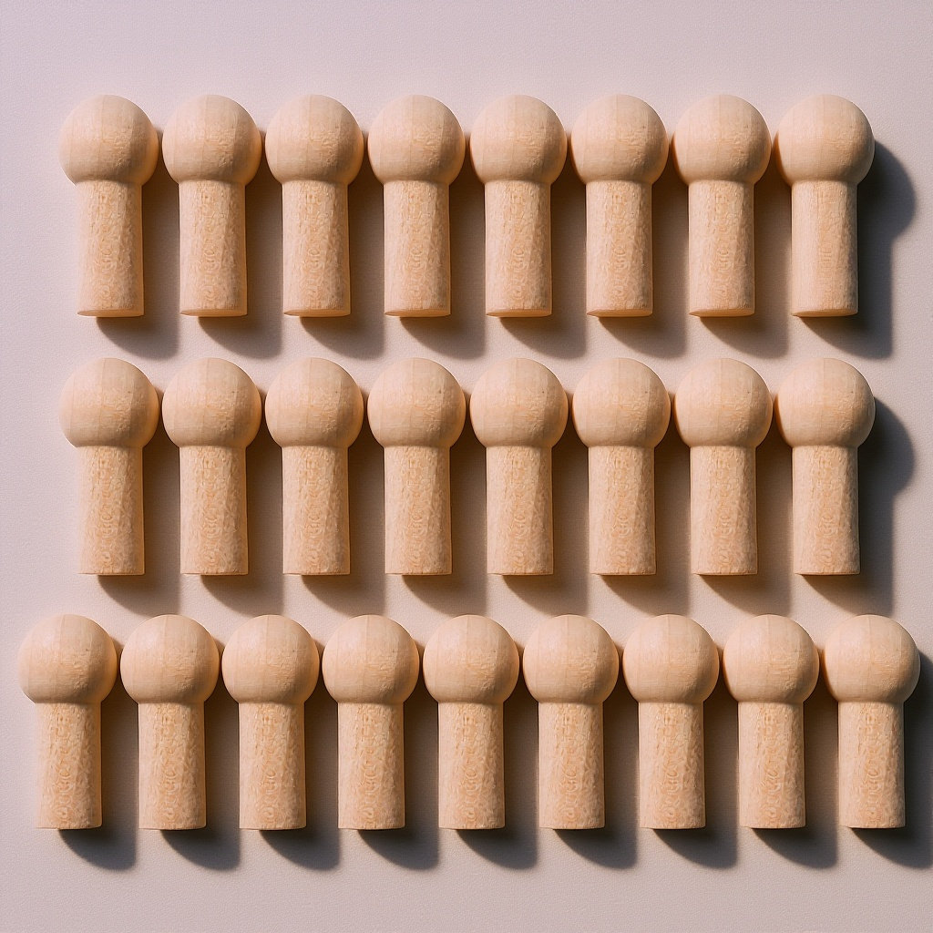 Shelf Peg Support - 25 Stück Holzkleiderbügel, robust, unbeschichtet, im